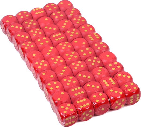 Изображение товара Набор кубиков для настольной игры Sima-Land 10502136 (50шт, красный)