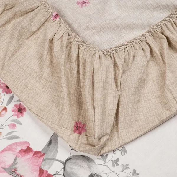 Изображение товара Комплект постельного белья Luxsonia Букет изыска Поплин 1.5сп 70x70 / Ви27-342/220 (на резинке)