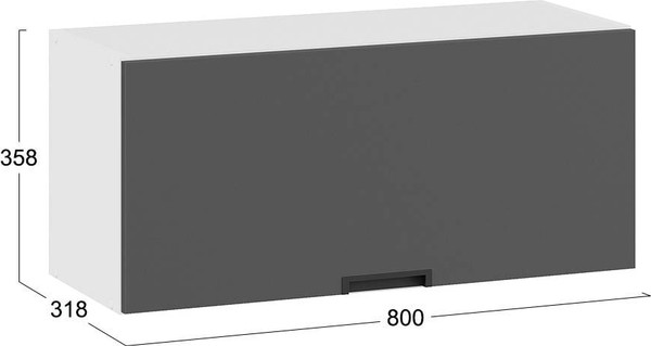 Изображение товара Шкаф навесной для кухни ТриЯ Гренада 1В8Г с одной откидной дверью (белый/холст вулкан)