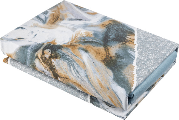 Изображение товара Комплект постельного белья Luxsonia Голубые грани 2сп с простыней на резинке / Ви26-0330/220