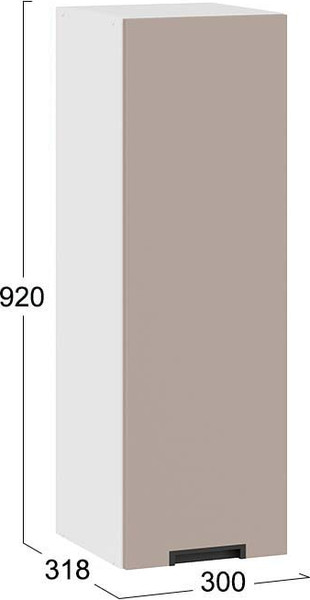 Изображение товара Шкаф навесной для кухни ТриЯ Гренада 1ВВ3 с одной дверью (белый/холст латте)