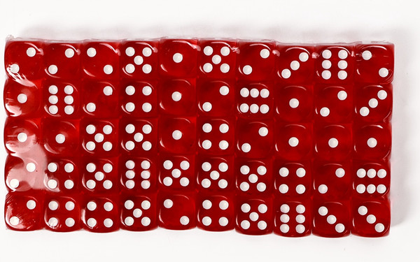 Изображение товара Набор кубиков для настольной игры Sima-Land 10613124 (50шт, красный)