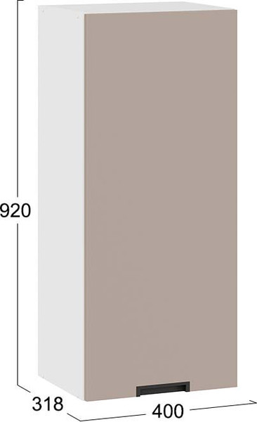 Изображение товара Шкаф навесной для кухни ТриЯ Гренада 1ВВ4 с одной дверью (белый/холст латте)