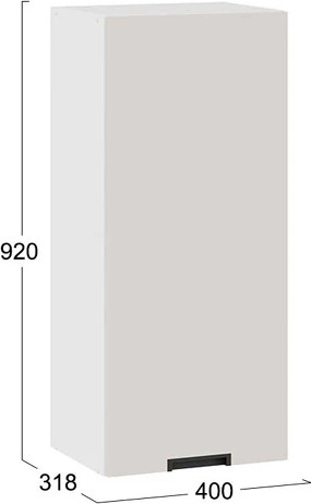 Изображение товара Шкаф навесной для кухни ТриЯ Гренада 1ВВ4 с одной дверью (белый/холст мокко)
