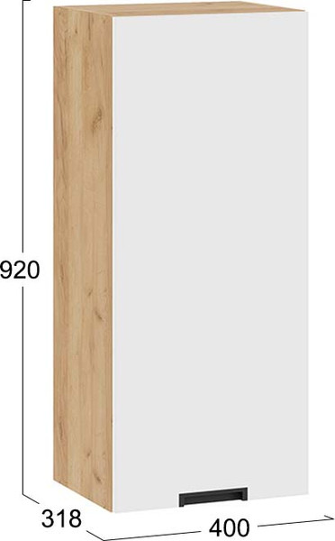 Изображение товара Шкаф навесной для кухни ТриЯ Гренада 1ВВ4 с одной дверью (дуб крафт золотой/холст белый)