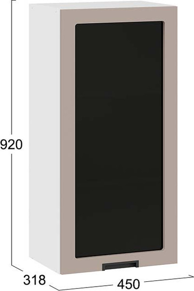 Изображение товара Шкаф навесной для кухни ТриЯ Гренада 1ВВ45С с одной дверью (белый/холст латте)