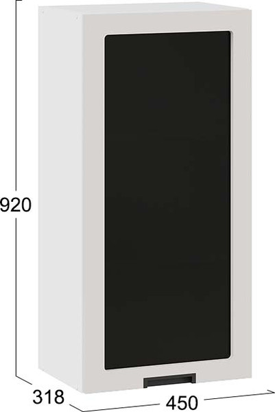 Изображение товара Шкаф навесной для кухни ТриЯ Гренада 1ВВ45С с одной дверью (белый/холст мокко)