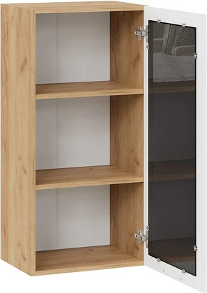 Изображение товара Шкаф навесной для кухни ТриЯ Гренада 1ВВ45С с одной дверью (дуб крафт золотой/холст белый)