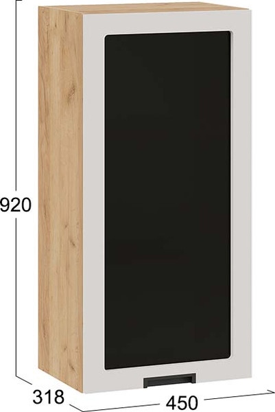 Изображение товара Шкаф навесной для кухни ТриЯ Гренада 1ВВ45С с одной дверью (дуб крафт золотой/холст мокко)