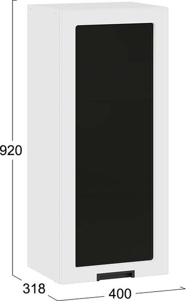 Изображение товара Шкаф навесной для кухни ТриЯ Гренада 1ВВ4С с одной дверью (белый/холст белый)
