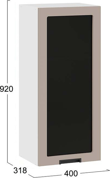 Изображение товара Шкаф навесной для кухни ТриЯ Гренада 1ВВ4С с одной дверью (белый/холст латте)