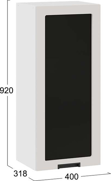 Изображение товара Шкаф навесной для кухни ТриЯ Гренада 1ВВ4С с одной дверью (белый/холст мокко)