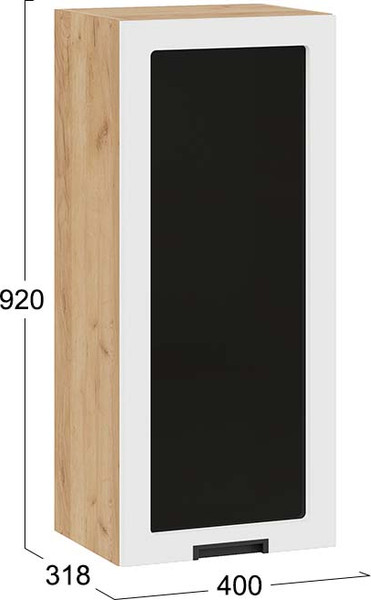 Изображение товара Шкаф навесной для кухни ТриЯ Гренада 1ВВ4С с одной дверью (дуб крафт золотой/холст белый)