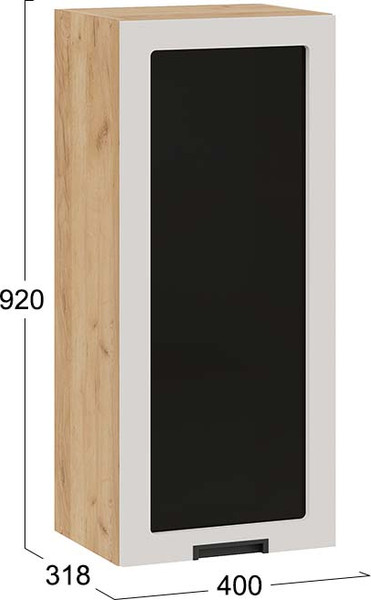 Изображение товара Шкаф навесной для кухни ТриЯ Гренада 1ВВ4С с одной дверью (дуб крафт золотой/холст мокко)