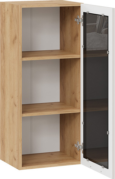 Изображение товара Шкаф навесной для кухни ТриЯ Гренада 1ВВ4С с одной дверью (дуб крафт золотой/холст мокко)