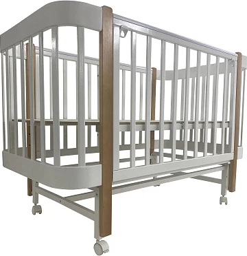 Изображение товара Детская кроватка INDIGO Italiano Baby (массив бер, белый-натуральный)