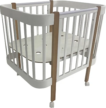 Изображение товара Детская кроватка INDIGO Italiano Baby (массив бер, белый-натуральный)