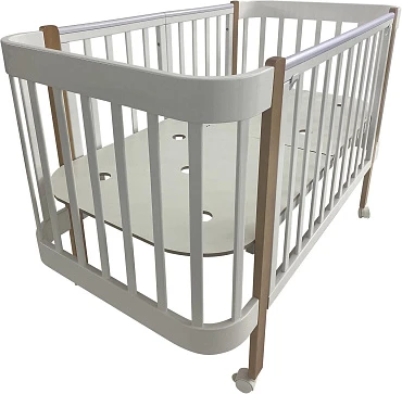 Изображение товара Детская кроватка INDIGO Italiano Baby (массив бер, белый-натуральный)