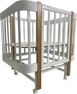 Изображение товара Детская кроватка INDIGO Italiano Baby (массив бер, белый-натуральный)