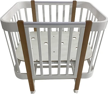 Изображение товара Детская кроватка INDIGO Italiano Baby (массив бер, белый-натуральный)