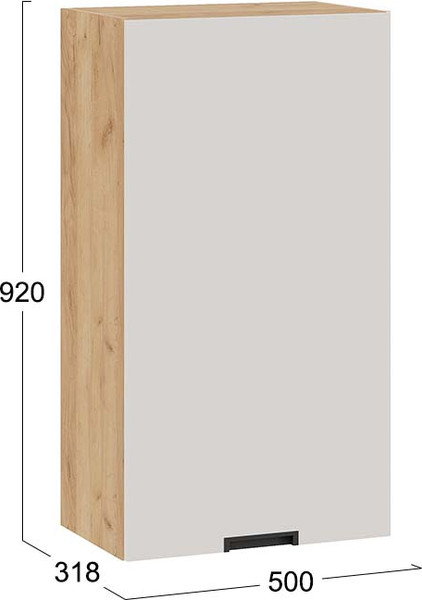 Изображение товара Шкаф навесной для кухни ТриЯ Гренада 1ВВ5 с одной дверью (дуб крафт золотой/холст мокко)