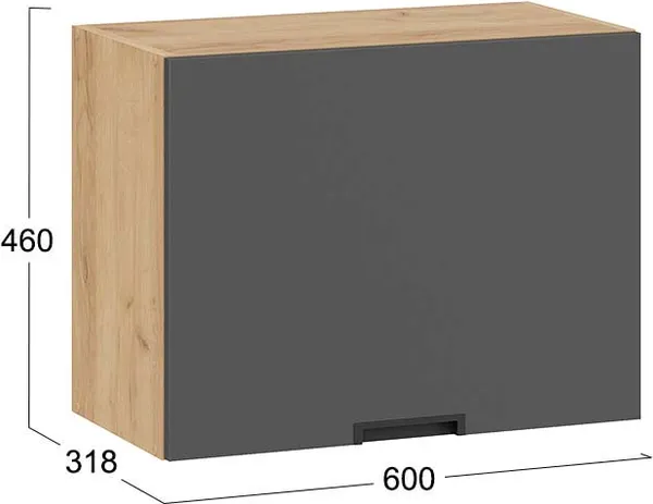 Изображение товара Шкаф под вытяжку ТриЯ Гренада 1ВВ6Г с одной откидной дверью (дуб крафт золотой/холст вулкан)