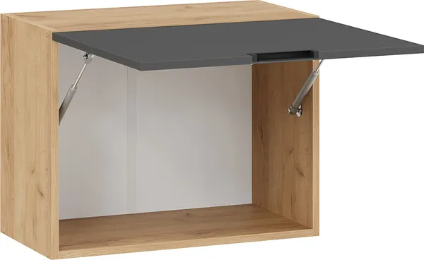 Изображение товара Шкаф под вытяжку ТриЯ Гренада 1ВВ6Г с одной откидной дверью (дуб крафт золотой/холст вулкан)