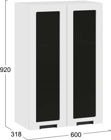 Изображение товара Шкаф навесной для кухни ТриЯ Гренада 1ВВ6С с двумя дверьми (белый/холст белый)