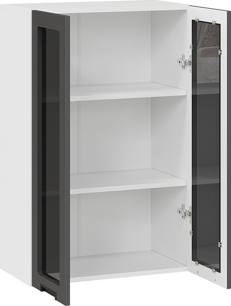 Изображение товара Шкаф навесной для кухни ТриЯ Гренада 1ВВ6С с двумя дверьми (белый/холст вулкан)