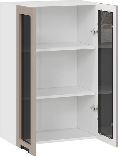 Изображение товара Шкаф навесной для кухни ТриЯ Гренада 1ВВ6С с двумя дверьми (белый/холст латте)