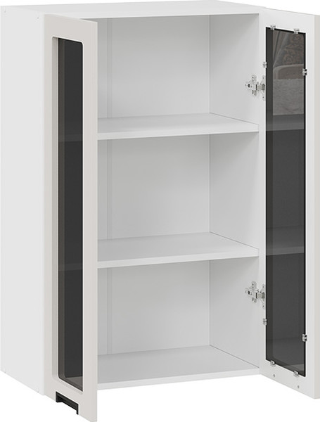 Изображение товара Шкаф навесной для кухни ТриЯ Гренада 1ВВ6С с двумя дверьми (белый/холст мокко)