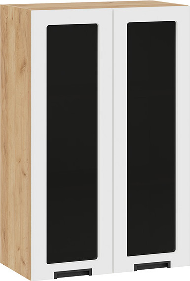 Изображение товара Шкаф навесной для кухни ТриЯ Гренада 1ВВ6С с двумя дверьми (дуб крафт золотой/холст белый)