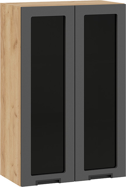 Изображение товара Шкаф навесной для кухни ТриЯ Гренада 1ВВ6С с двумя дверьми (дуб крафт золотой/холст вулкан)