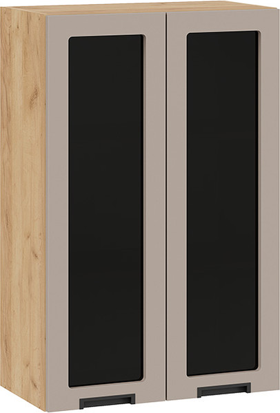 Изображение товара Шкаф навесной для кухни ТриЯ Гренада 1ВВ6С с двумя дверьми (дуб крафт золотой/холст латте)