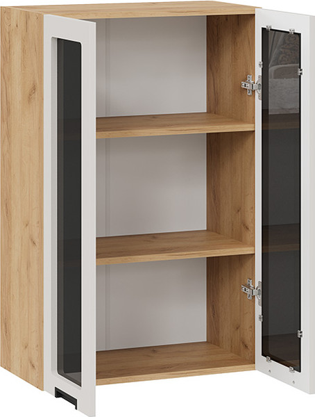 Изображение товара Шкаф навесной для кухни ТриЯ Гренада 1ВВ6С с двумя дверьми (дуб крафт золотой/холст мокко)