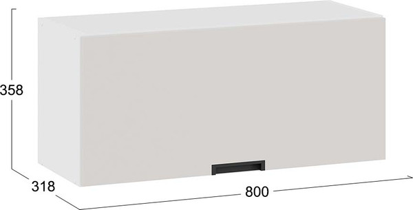 Изображение товара Шкаф навесной для кухни ТриЯ Гренада 1В8Г с одной откидной дверью (белый/холст мокко)