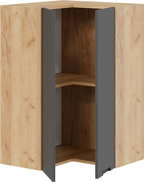 Изображение товара Шкаф навесной для кухни ТриЯ Гренада 1ВВ6УП угловой прямой (дуб крафт золотой/холст вулкан)