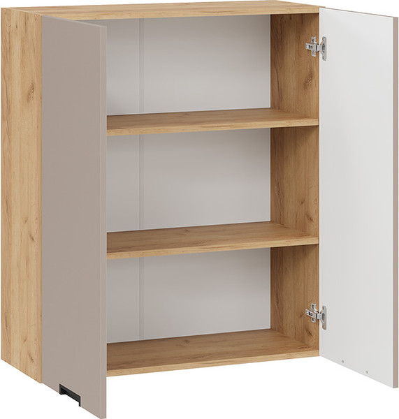 Изображение товара Шкаф навесной для кухни ТриЯ Гренада 1ВВ8 с двумя дверьми (дуб крафт золотой/холст латте)