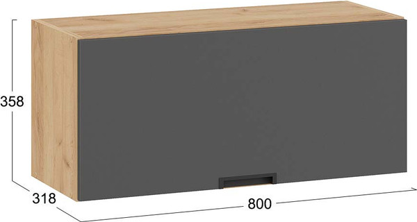 Изображение товара Шкаф навесной для кухни ТриЯ Гренада 1В8Г с одной откидной дверью (дуб крафт золотой/холст вулкан)