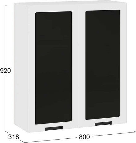 Изображение товара Шкаф навесной для кухни ТриЯ Гренада 1ВВ8С с двумя дверьми (белый/холст белый)