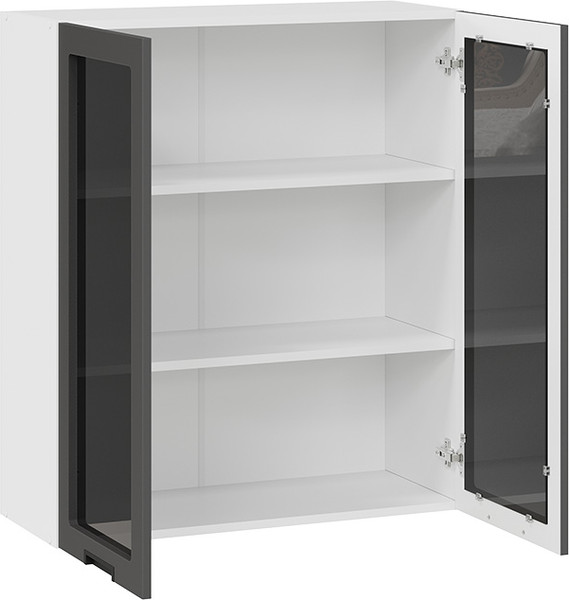 Изображение товара Шкаф навесной для кухни ТриЯ Гренада 1ВВ8С с двумя дверьми (белый/холст вулкан)