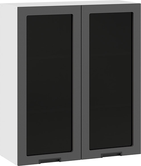 Изображение товара Шкаф навесной для кухни ТриЯ Гренада 1ВВ8С с двумя дверьми (белый/холст вулкан)