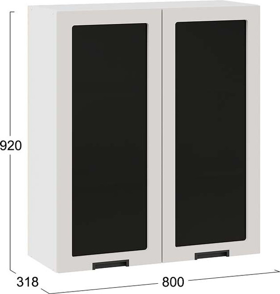 Изображение товара Шкаф навесной для кухни ТриЯ Гренада 1ВВ8С с двумя дверьми (белый/холст мокко)