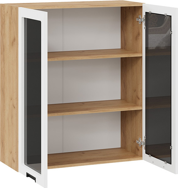 Изображение товара Шкаф навесной для кухни ТриЯ Гренада 1ВВ8С с двумя дверьми (дуб крафт золотой/холст белый)