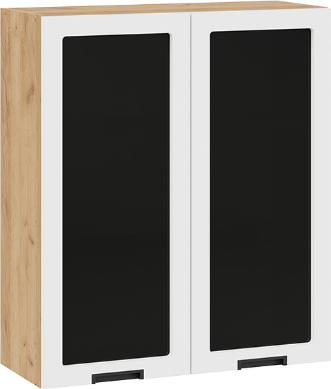 Изображение товара Шкаф навесной для кухни ТриЯ Гренада 1ВВ8С с двумя дверьми (дуб крафт золотой/холст белый)