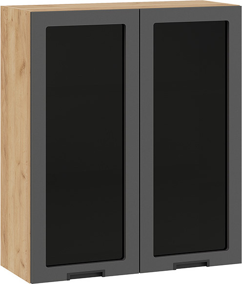 Изображение товара Шкаф навесной для кухни ТриЯ Гренада 1ВВ8С с двумя дверьми (дуб крафт золотой/холст вулкан)