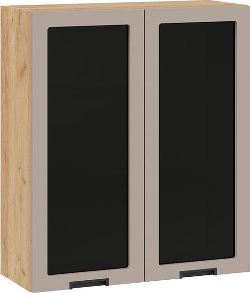 Изображение товара Шкаф навесной для кухни ТриЯ Гренада 1ВВ8С с двумя дверьми (дуб крафт золотой/холст латте)