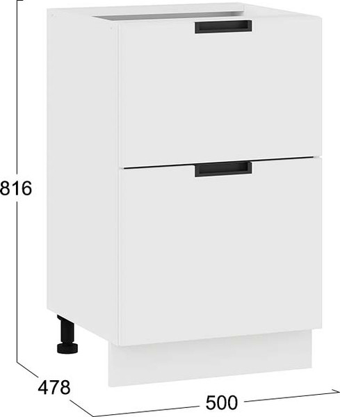 Изображение товара Шкаф-стол кухонный ТриЯ Гренада 1Н5Я2 с двумя ящиками (белый/холст белый)