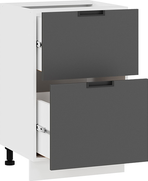Изображение товара Шкаф-стол кухонный ТриЯ Гренада 1Н5Я2 с двумя ящиками (белый/холст вулкан)