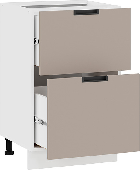 Изображение товара Шкаф-стол кухонный ТриЯ Гренада 1Н5Я2 с двумя ящиками (белый/холст латте)